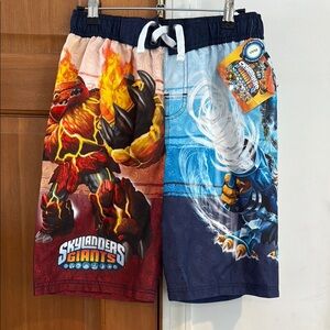 NWT! Skylanders Giants Swim Trunks with Elastic Waistband, size 10/12! Vintage!